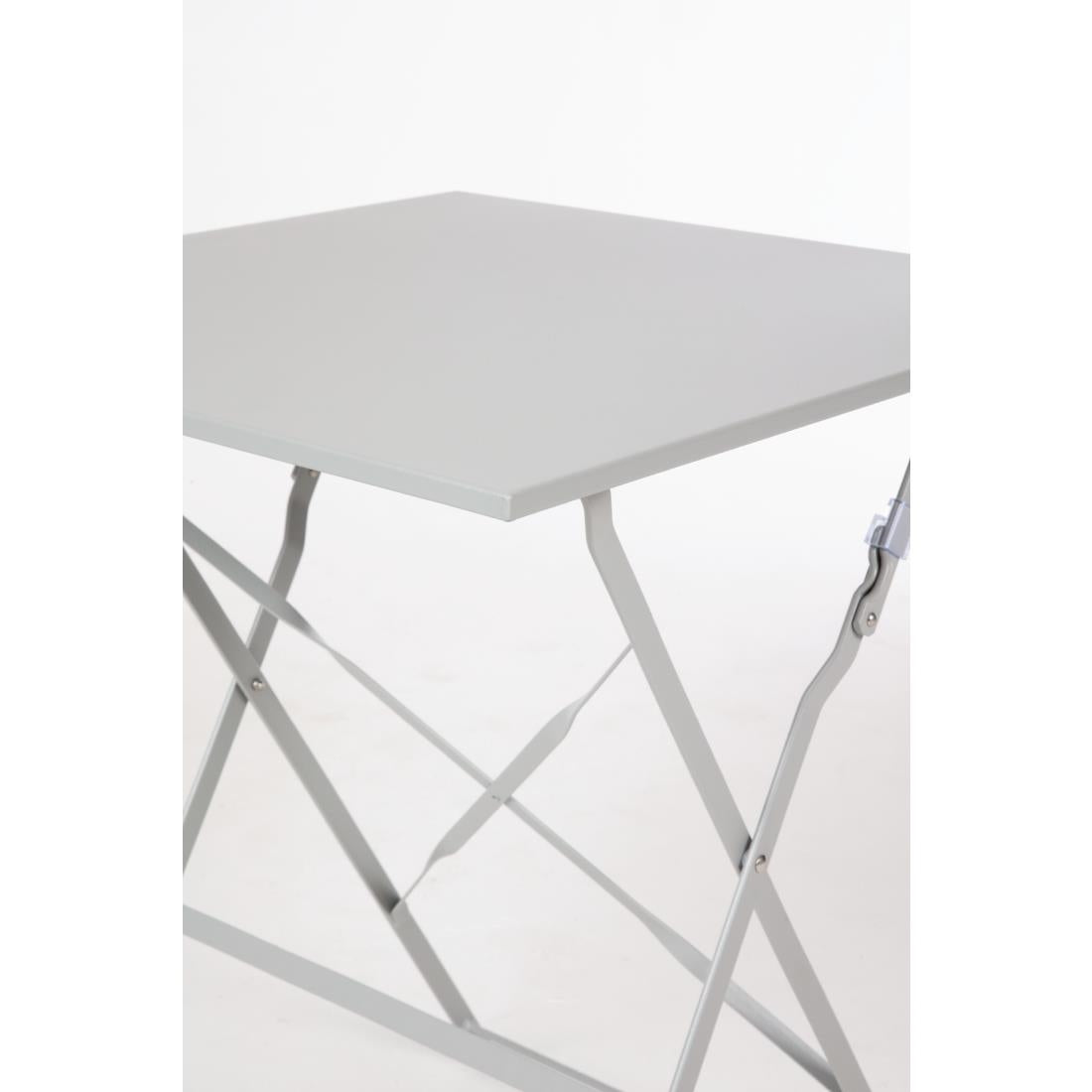 Bolero Perth Grey Pavement Style Steel Table Square 600mm