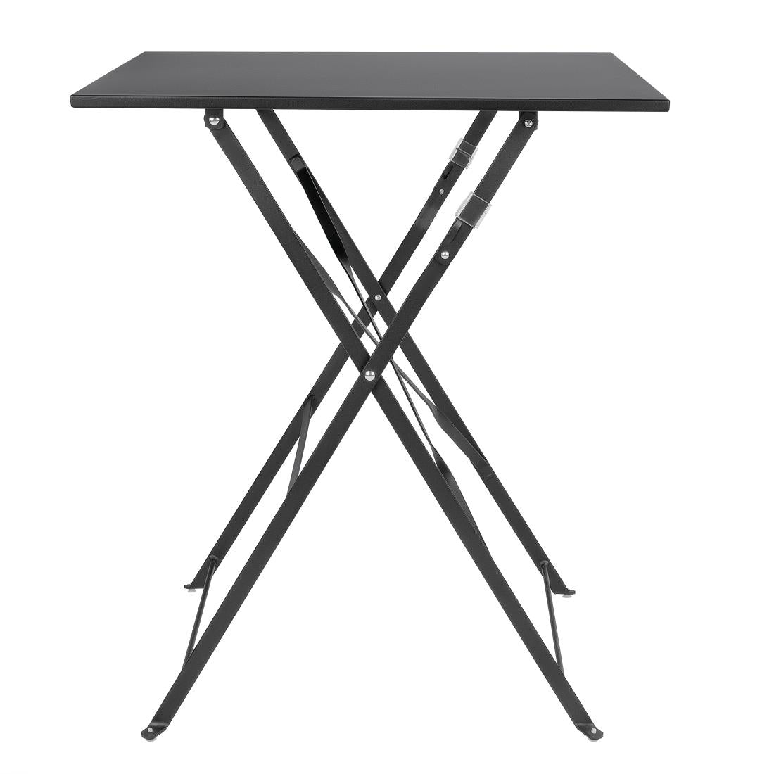 Bolero Perth Black Pavement Style Steel Table Square 600mm