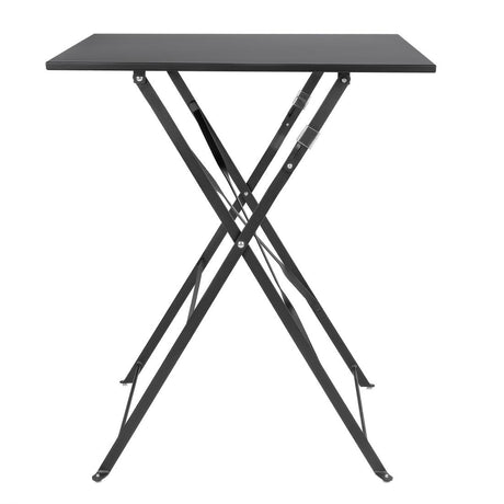 Bolero Perth Black Pavement Style Steel Table Square 600mm