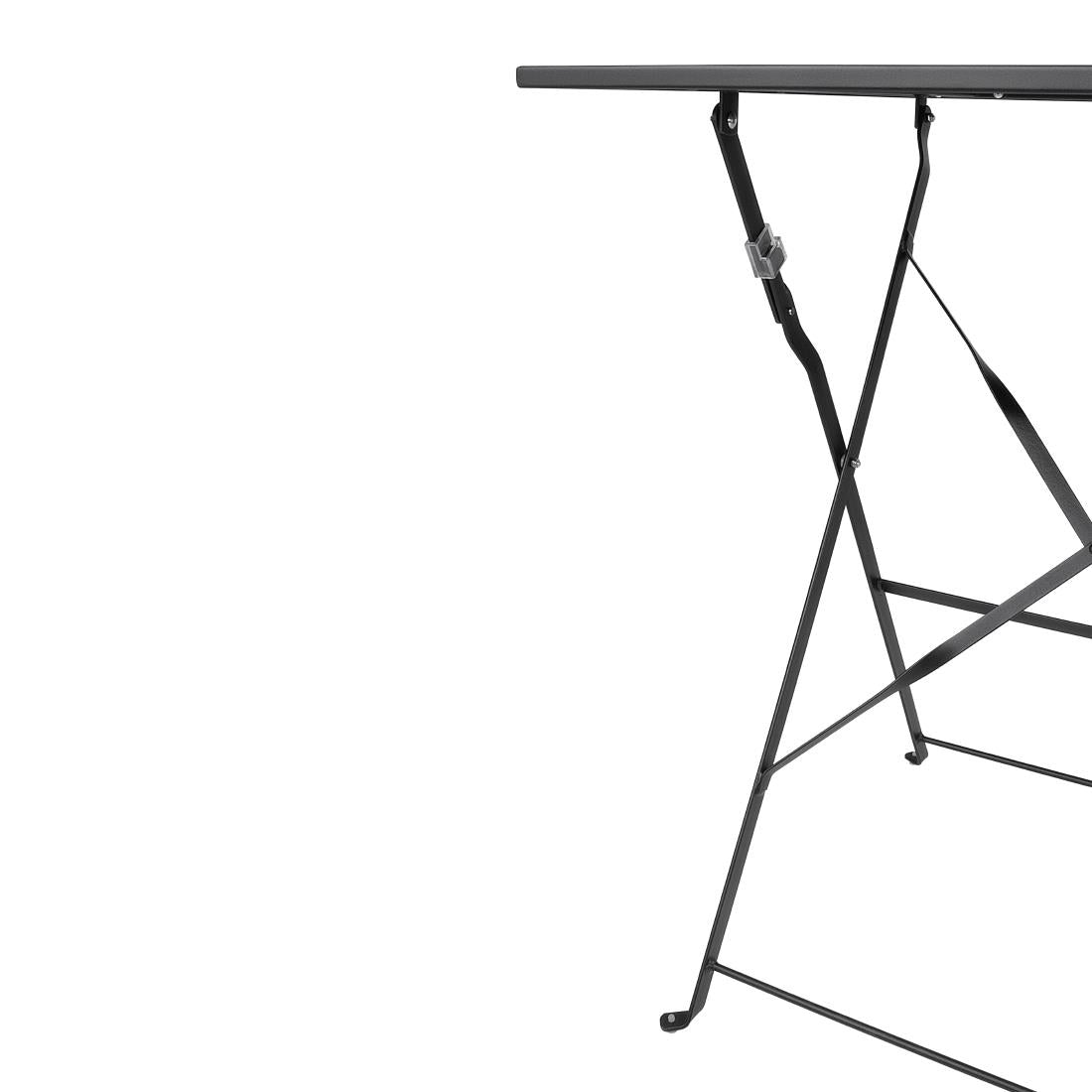 Bolero Perth Black Pavement Style Steel Table Square 600mm