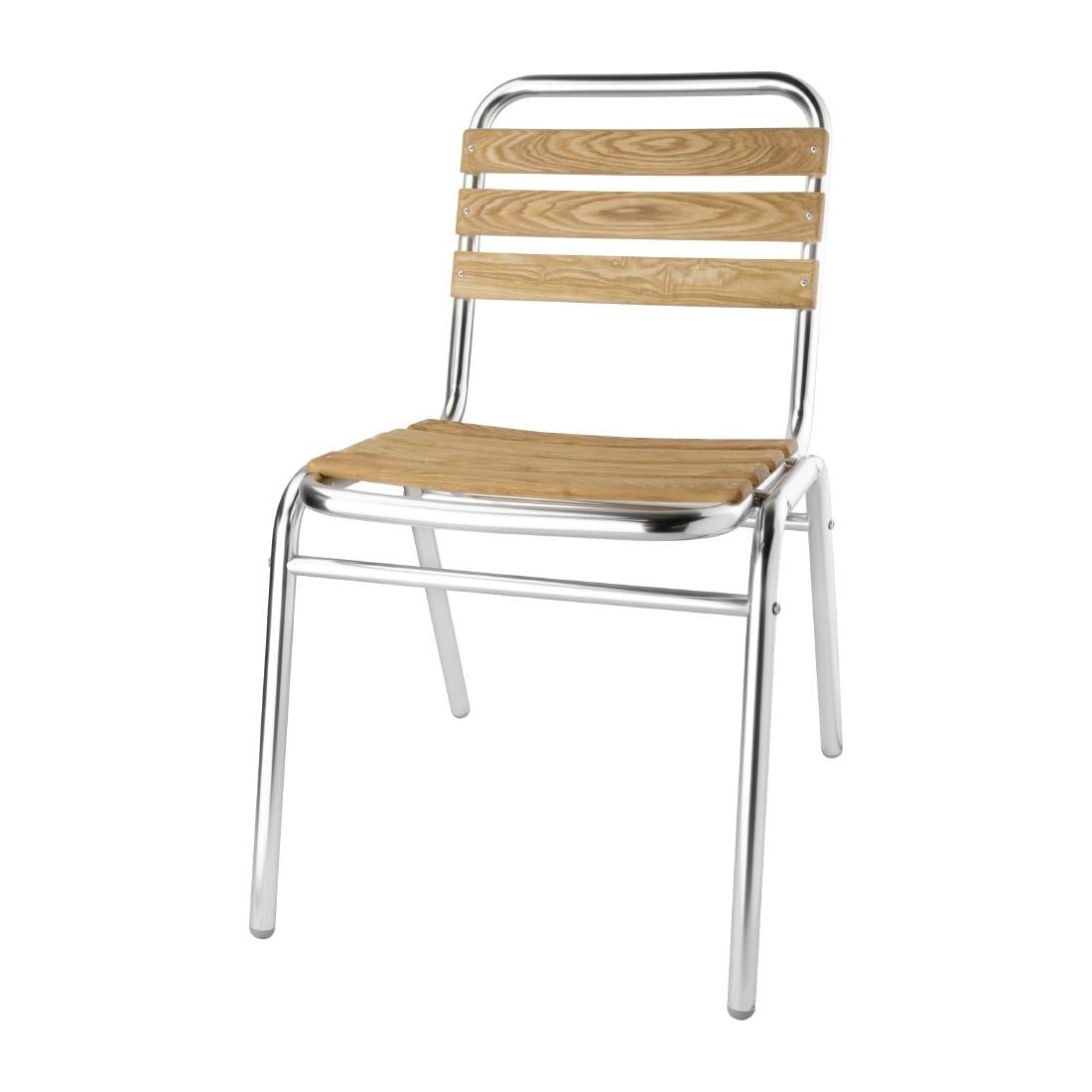 Bolero Aluminium & Ash Bistro Side Chairs (4 Pack)