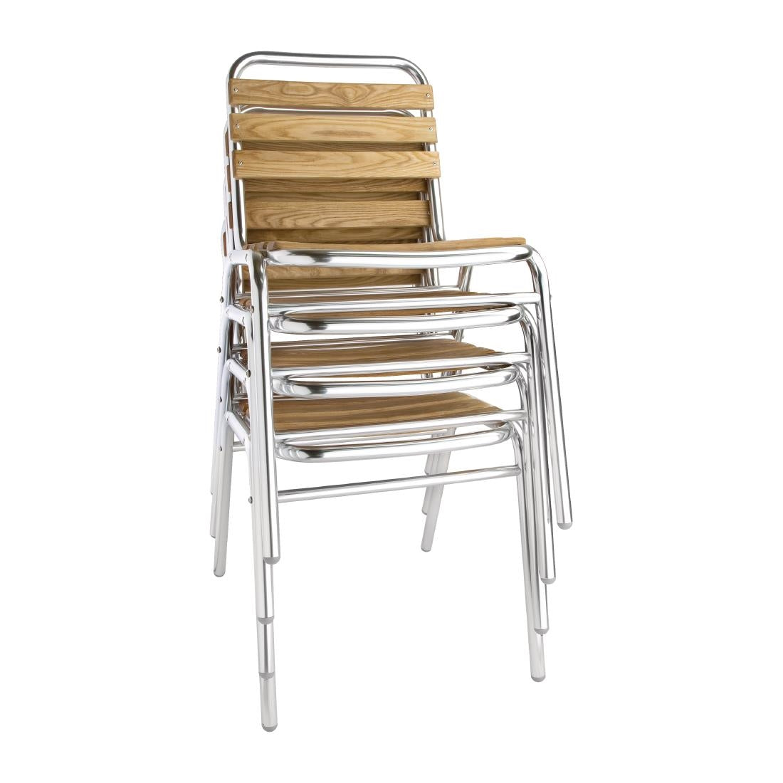 Bolero Aluminium & Ash Bistro Side Chairs (4 Pack)