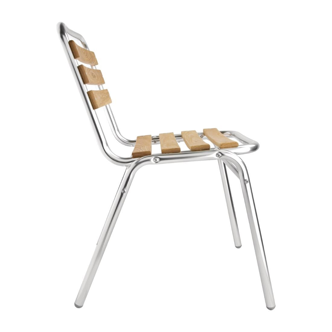 Bolero Aluminium & Ash Bistro Side Chairs (4 Pack)
