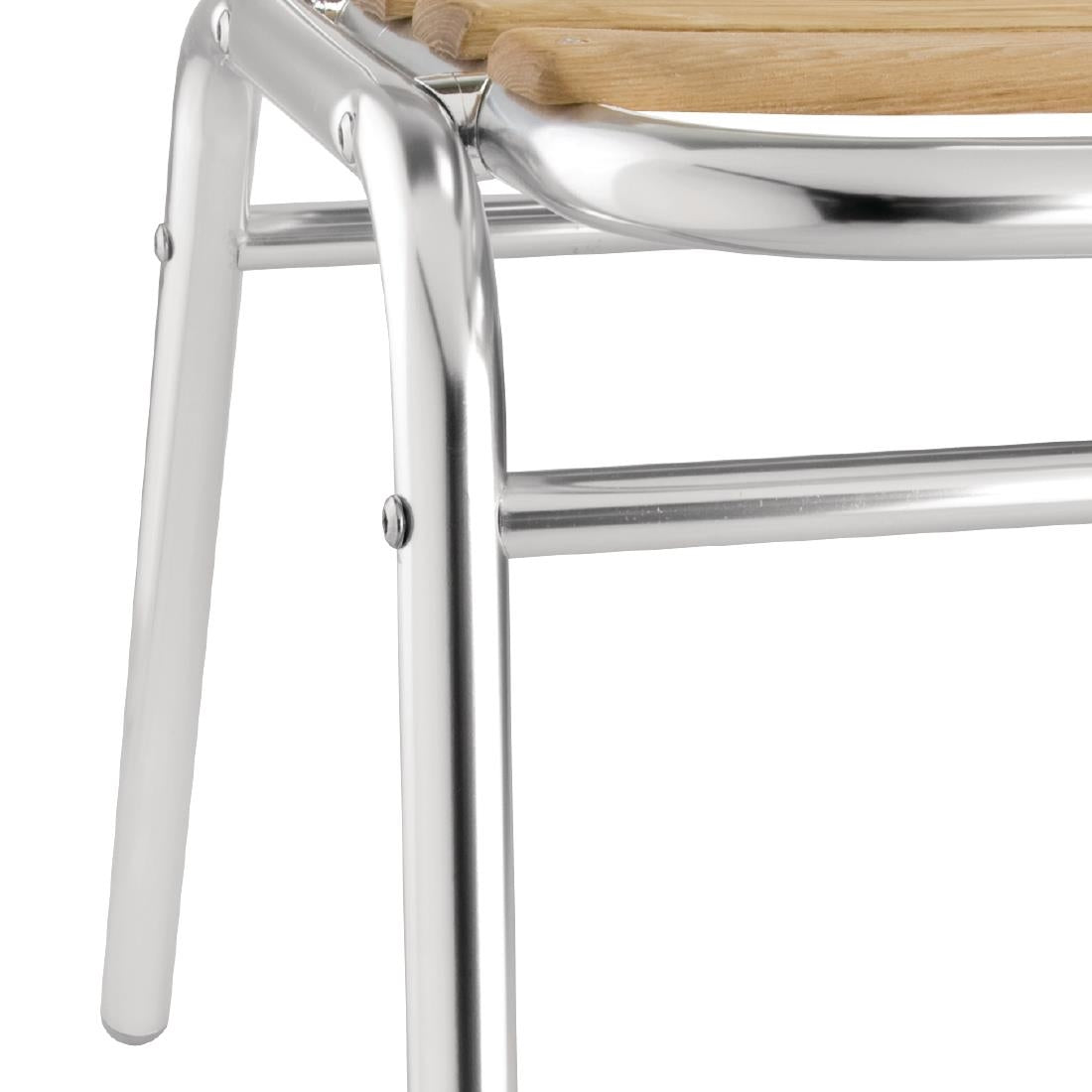Bolero Aluminium & Ash Bistro Side Chairs (4 Pack)