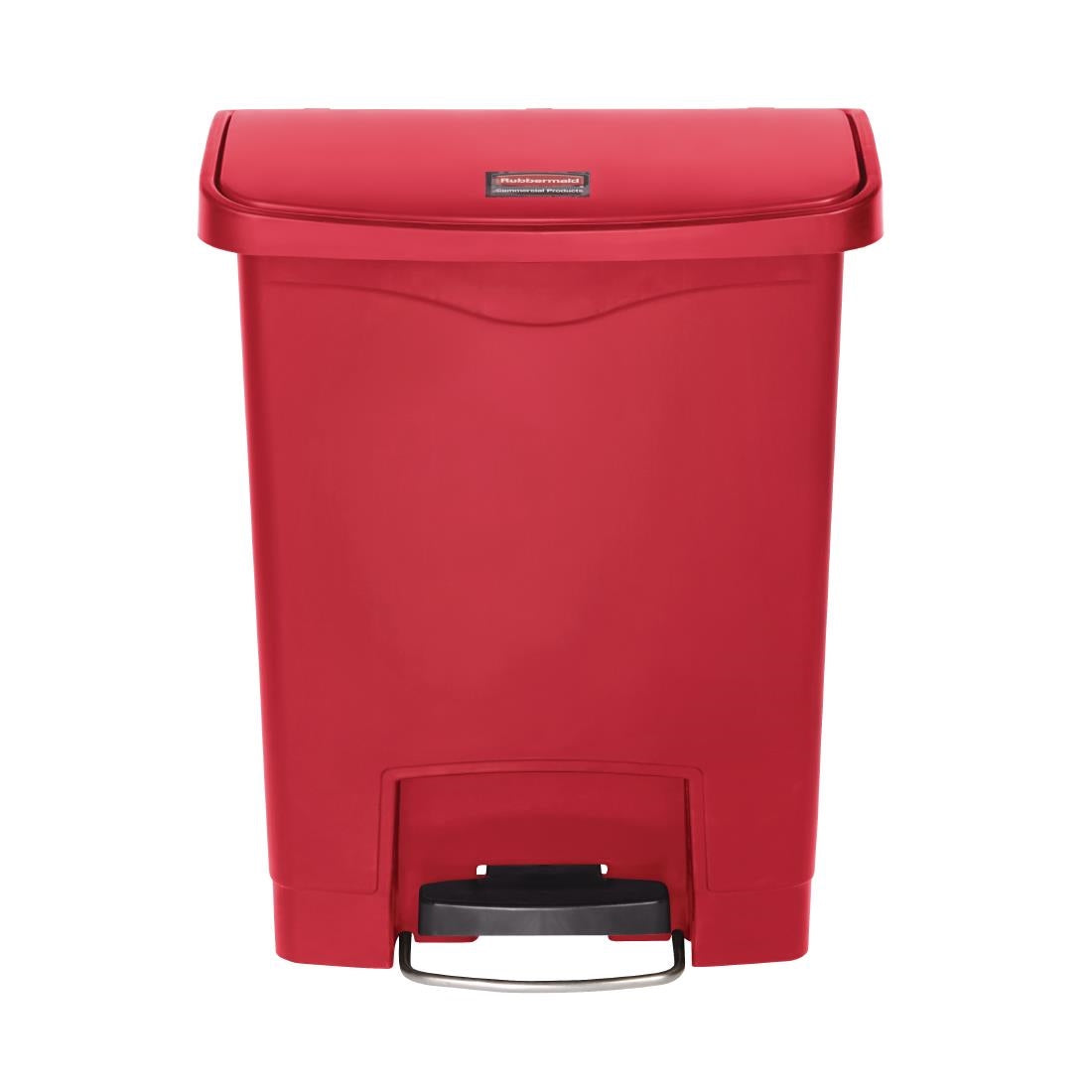 Rubbermaid Slim Jim Front Step-On Pedal Bin Red 30Ltr