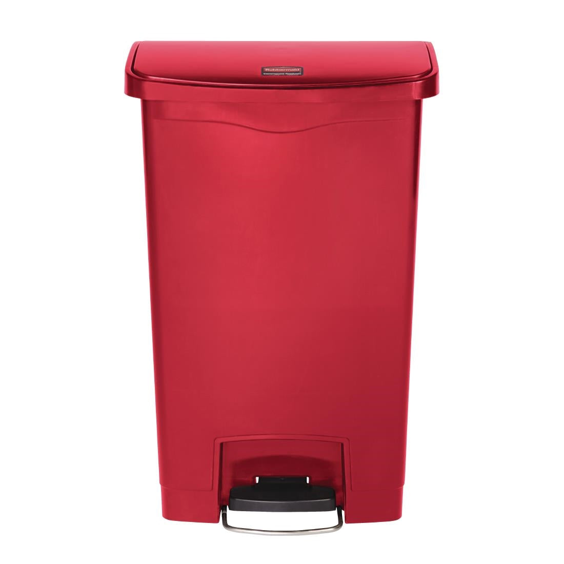 Rubbermaid Slim Jim Front Step-On Pedal Bin Red 50Ltr