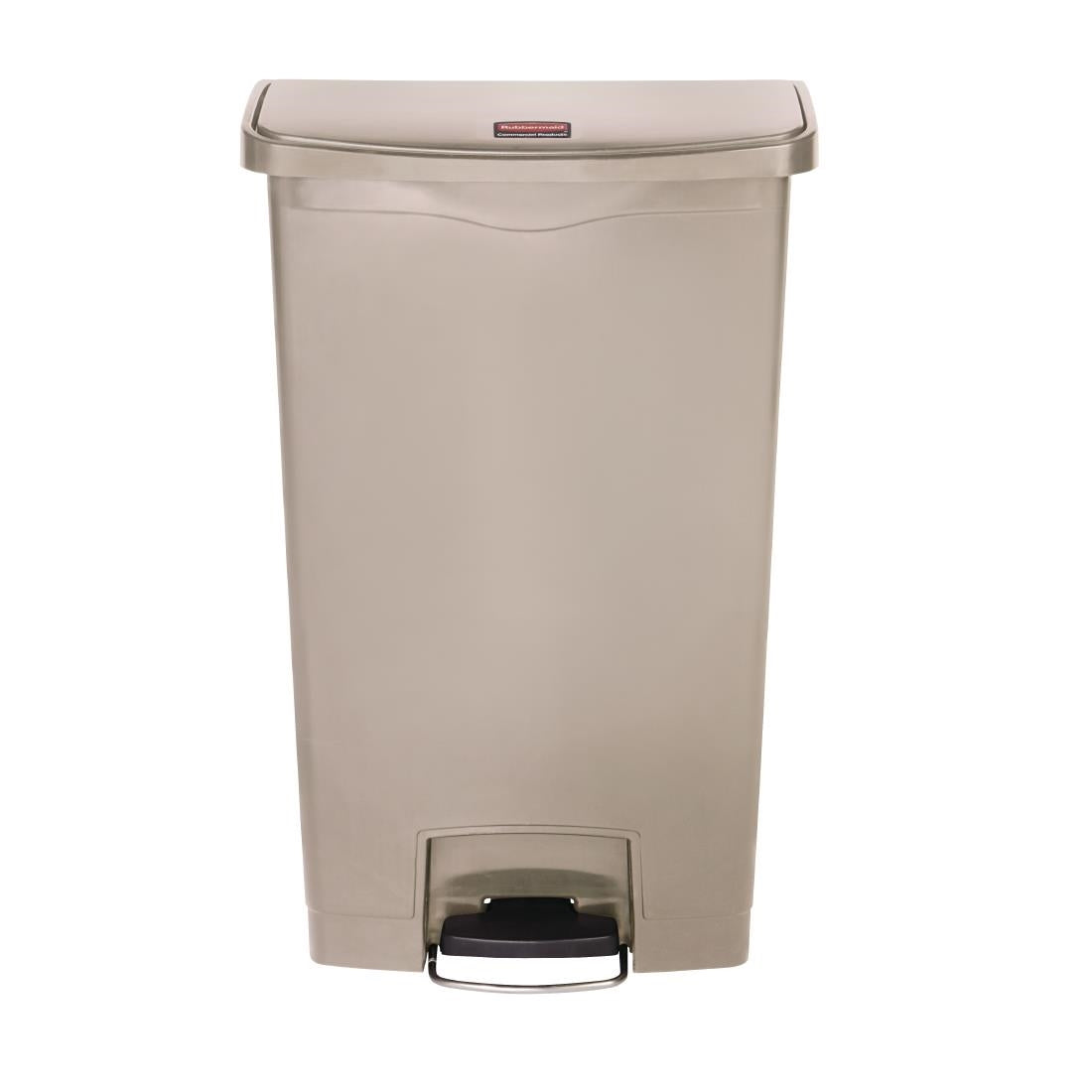 Rubbermaid Slim Jim Front Step-On Pedal Bin Beige 68Ltr