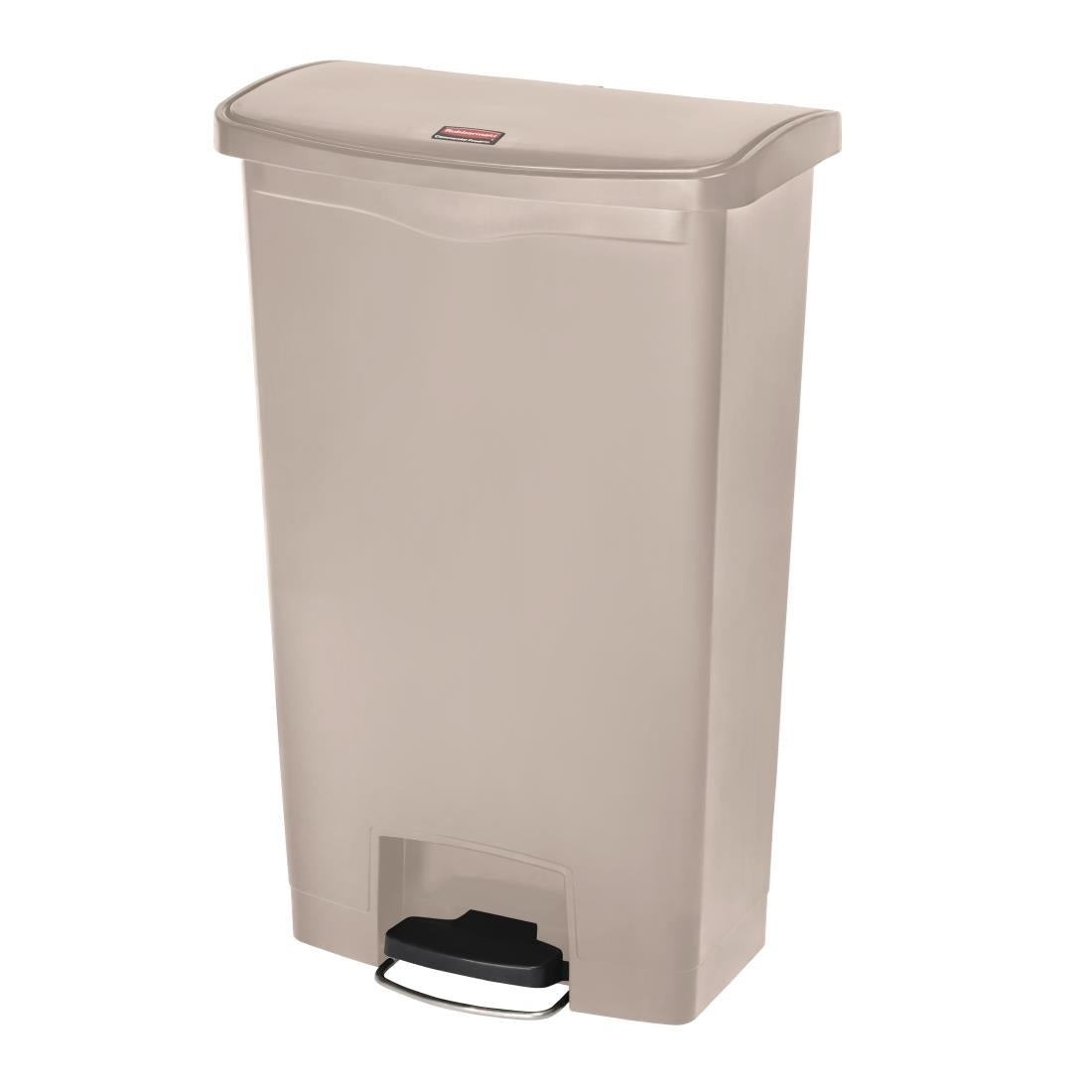 Rubbermaid Slim Jim Front Step-On Pedal Bin Beige 68Ltr