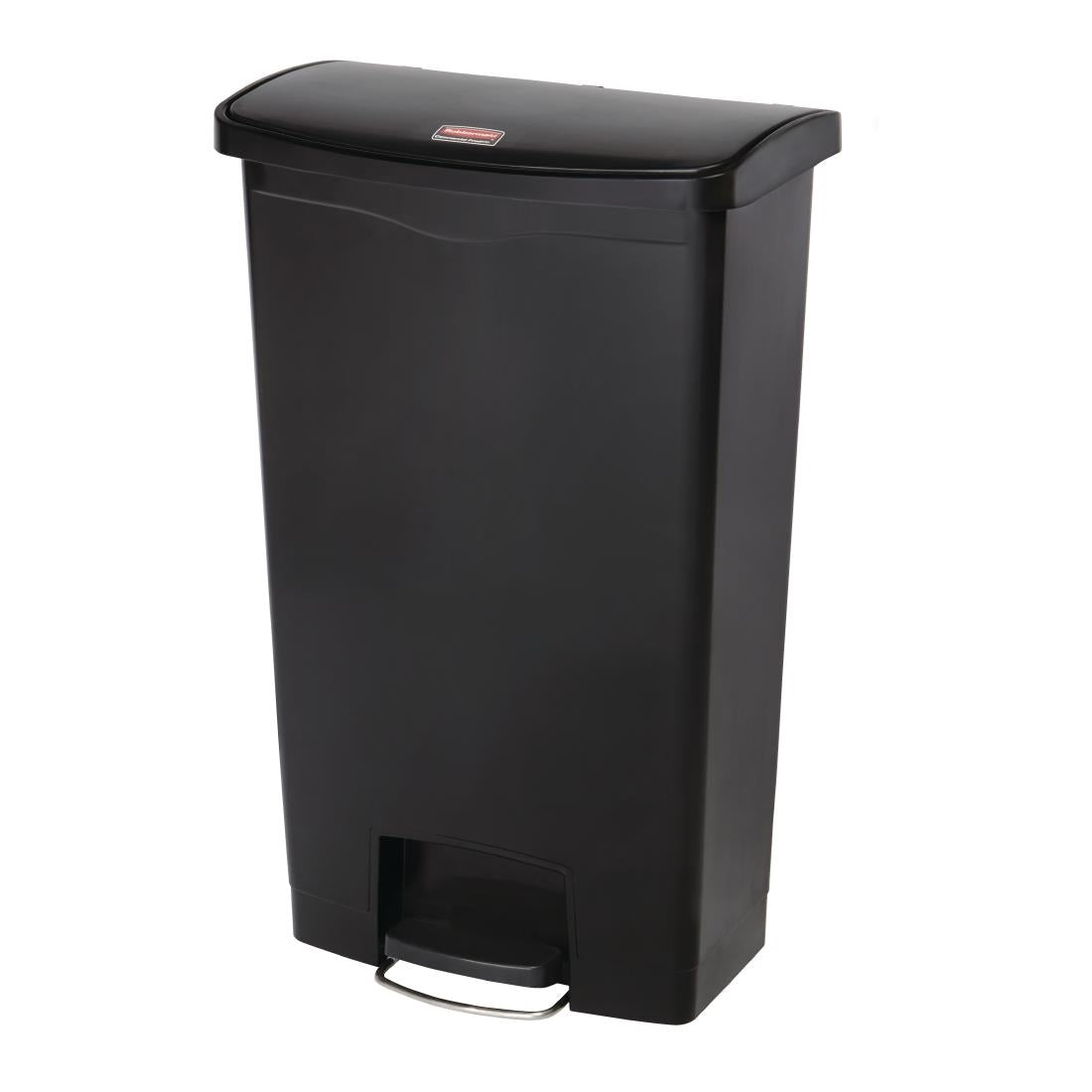 Rubbermaid Slim Jim Front Step-On Pedal Bin Black 68Ltr