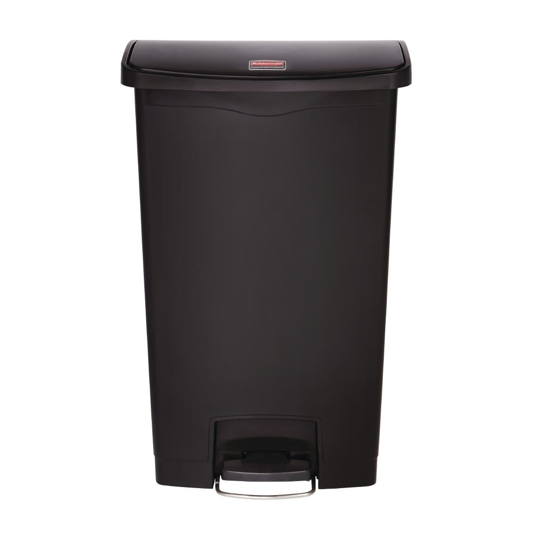 Rubbermaid Slim Jim Front Step-On Pedal Bin Black 68Ltr