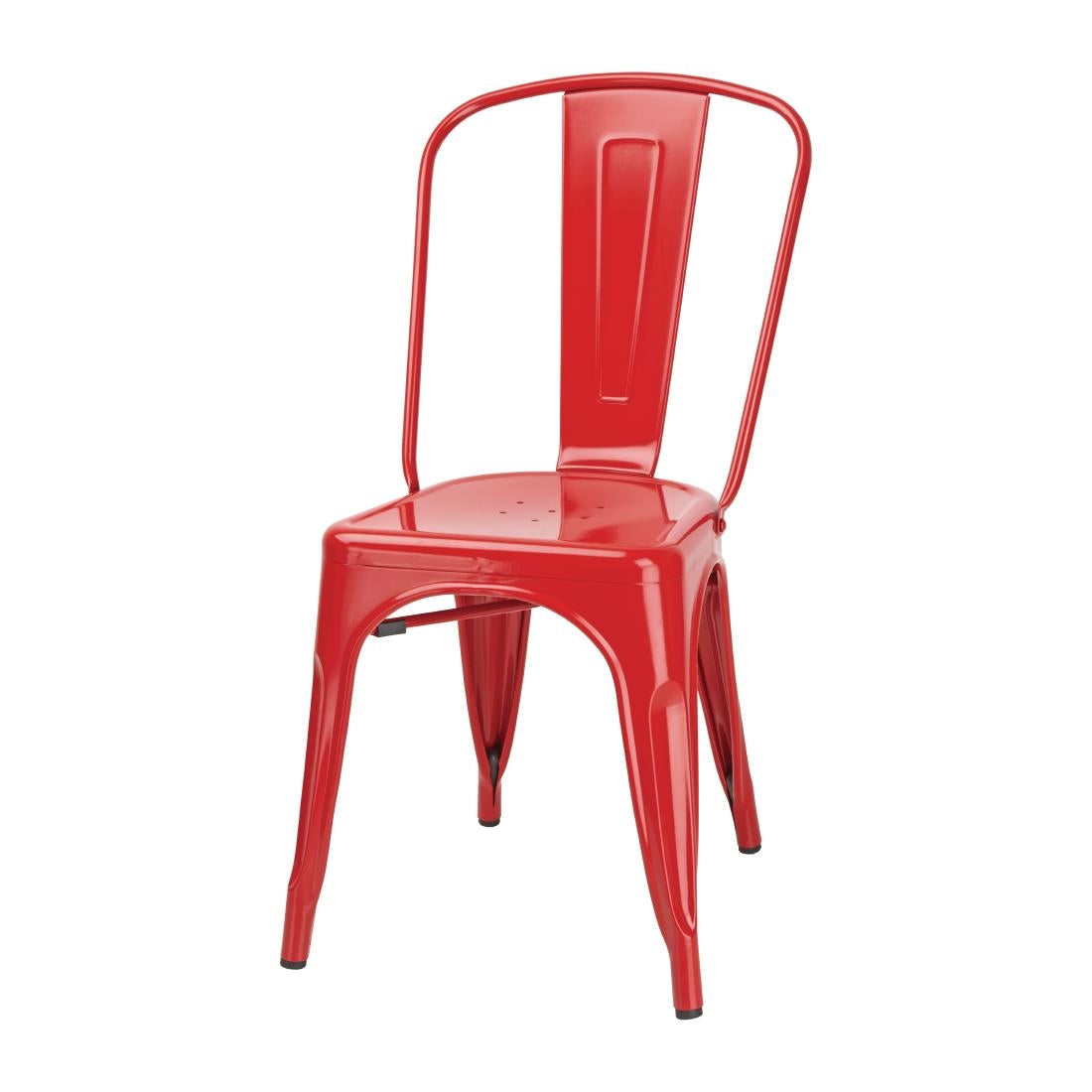 Bolero Bistro Steel Side Chair Red (4 Pack)
