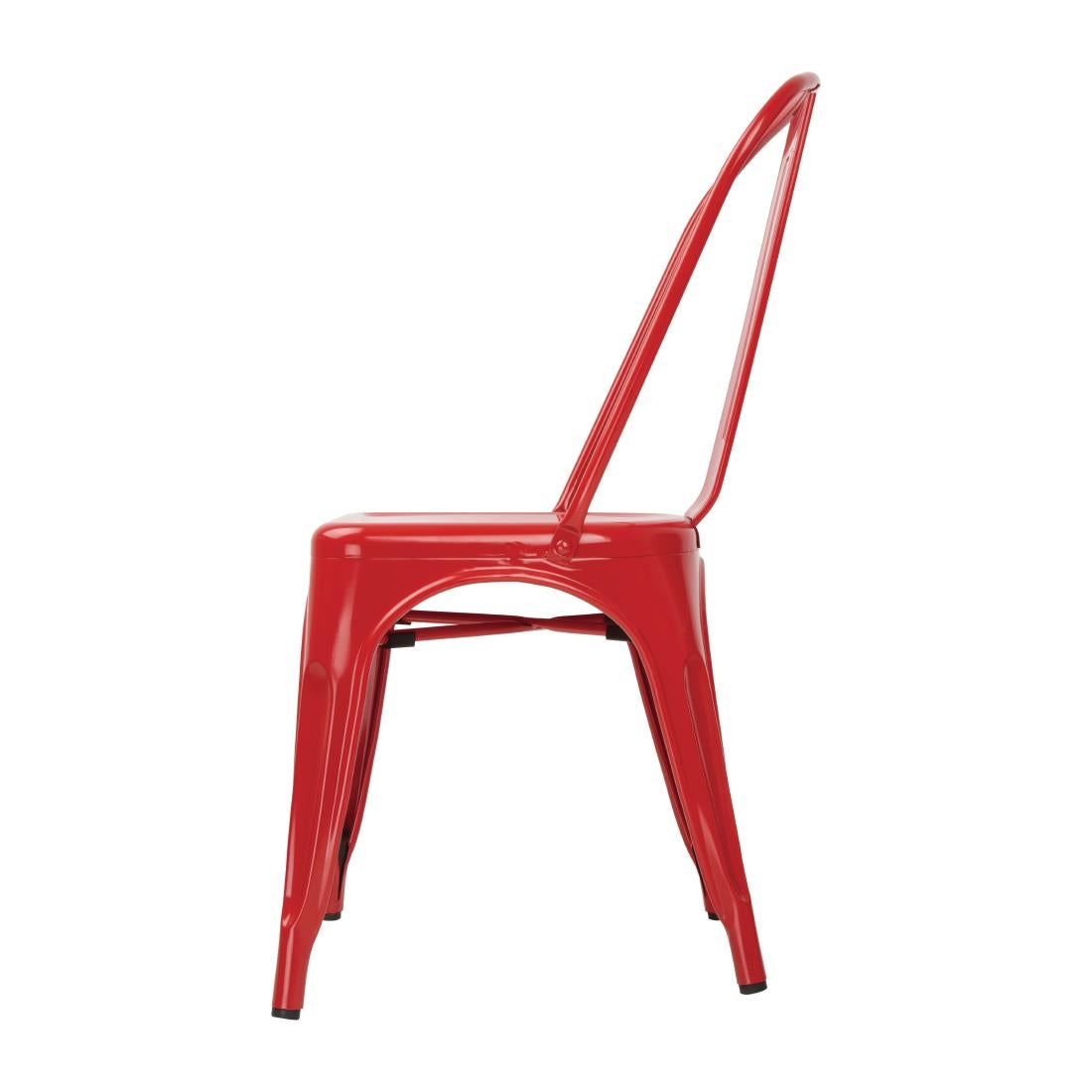 Bolero Bistro Steel Side Chair Red (4 Pack)