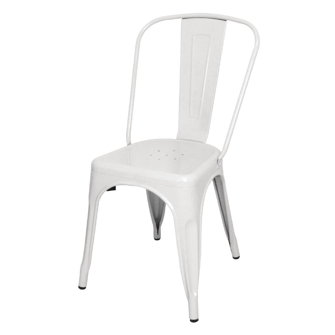 Bolero Bistro Steel Side Chair White (4 Pack)