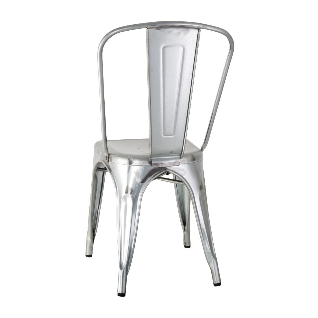 Bolero Bistro Galvanised Steel Side Chairs (4 Pack)