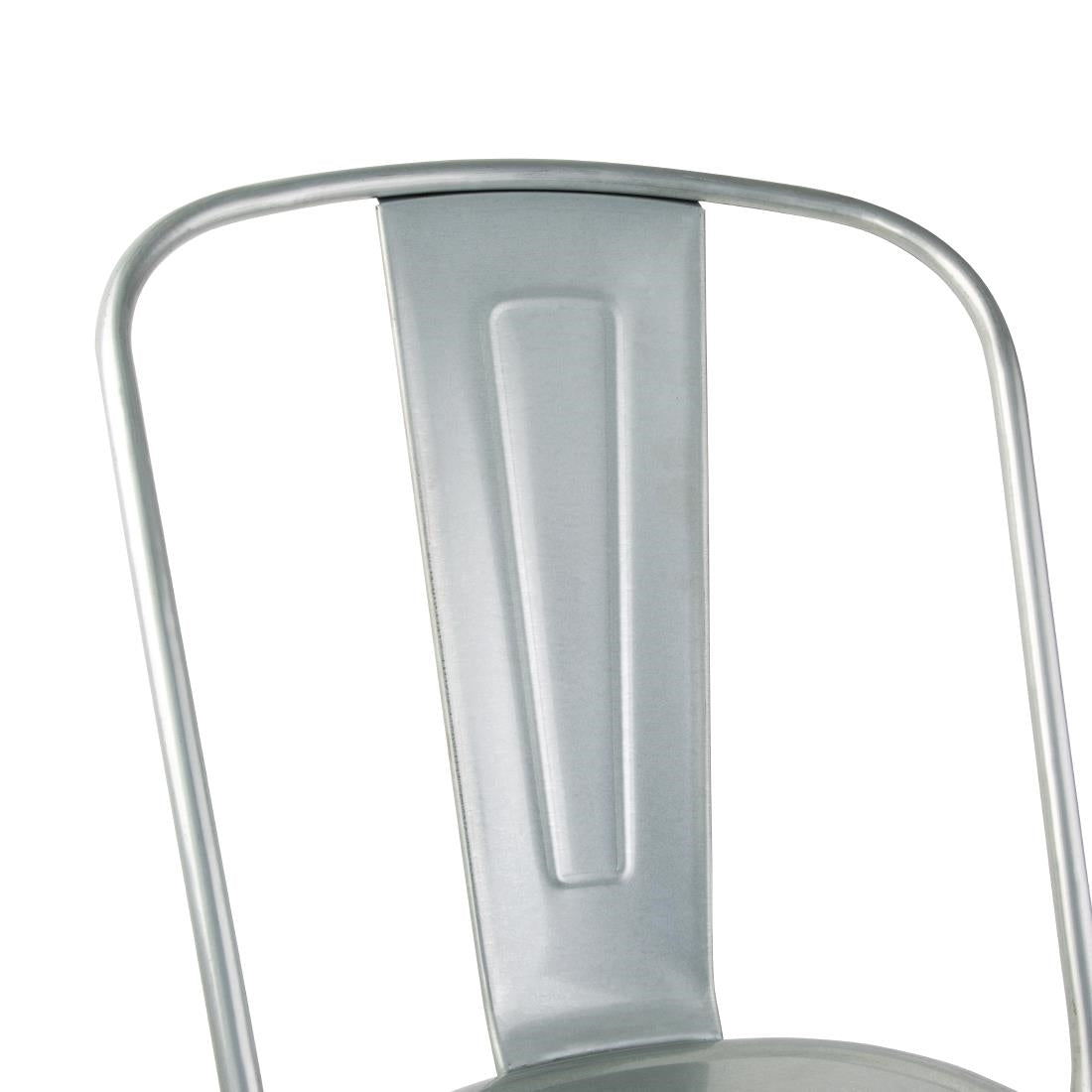 Bolero Bistro Galvanised Steel Side Chairs (4 Pack)