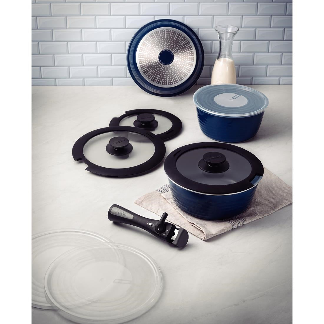 Tramontina Ítria 10-Piece Nesting Cookware Set Navy