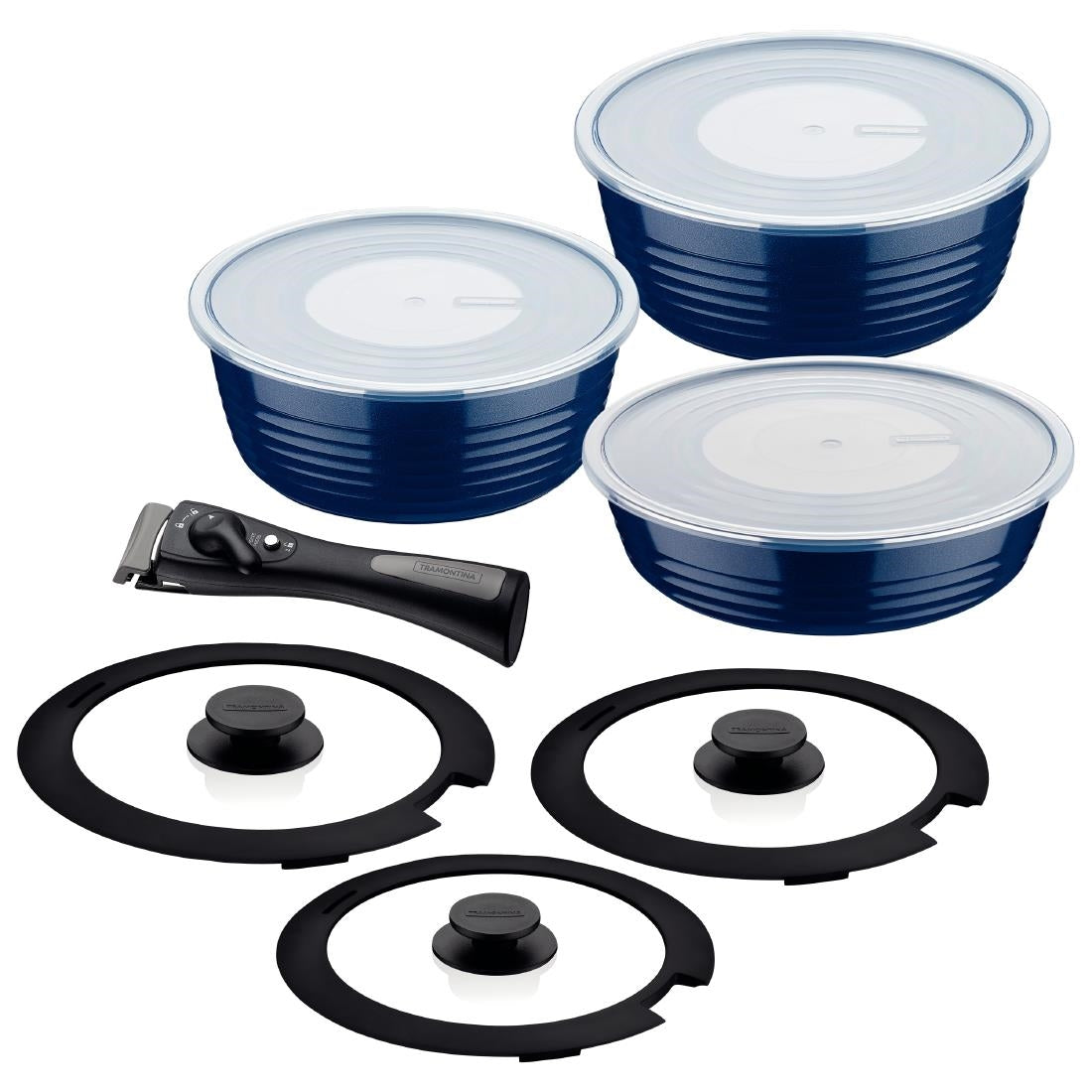 Tramontina Ítria 10-Piece Nesting Cookware Set Navy