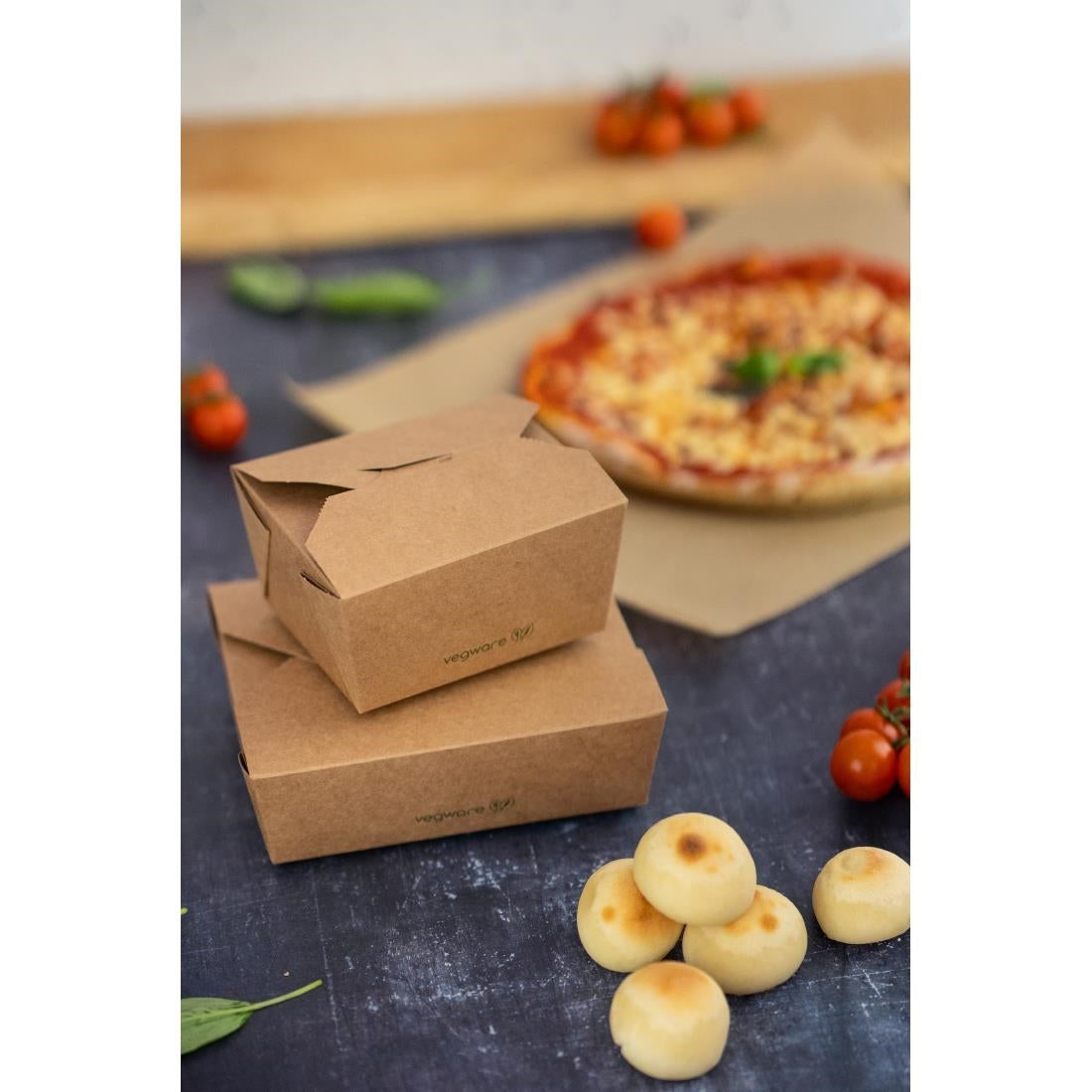 Vegware Compostable Paperboard Food Boxes No.5 1050ml / 37oz (150 Pack)