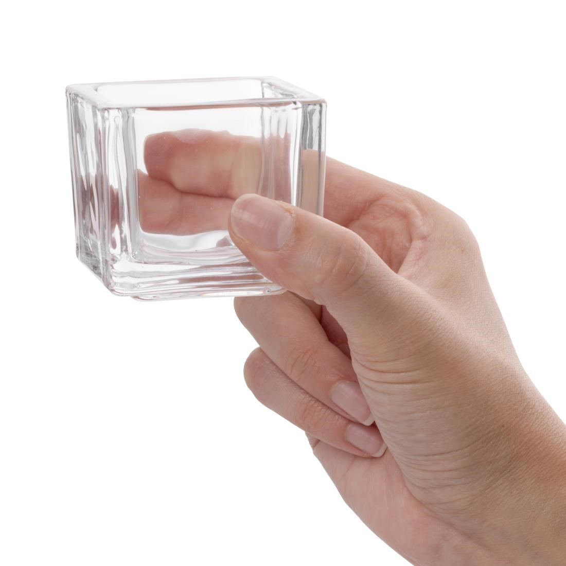 Olympia Glasses Tealight Holders Square Clear (6 Pack)
