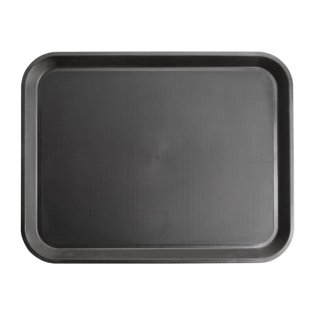 Olympia Kristallon Polypropylene Rectangular Non-Slip Tray Black 405mm