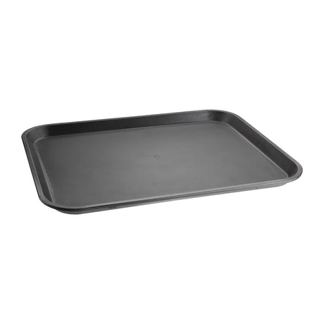 Olympia Kristallon Polypropylene Rectangular Non-Slip Tray Black 458mm