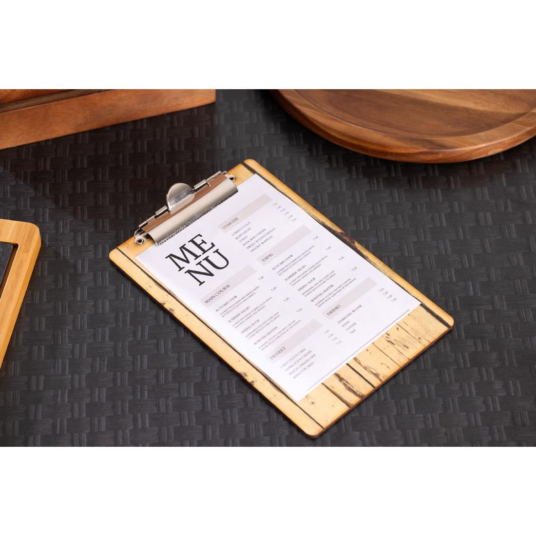 Wood Effect A5 Menu Presentation Clipboard
