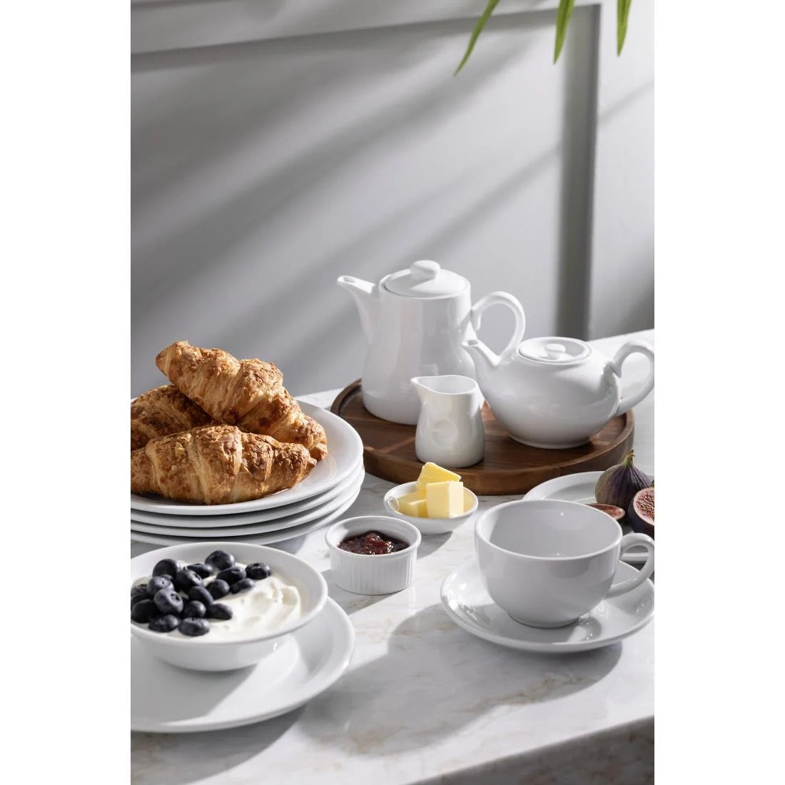 Olympia Whiteware Teapots 426ml (4 Pack)