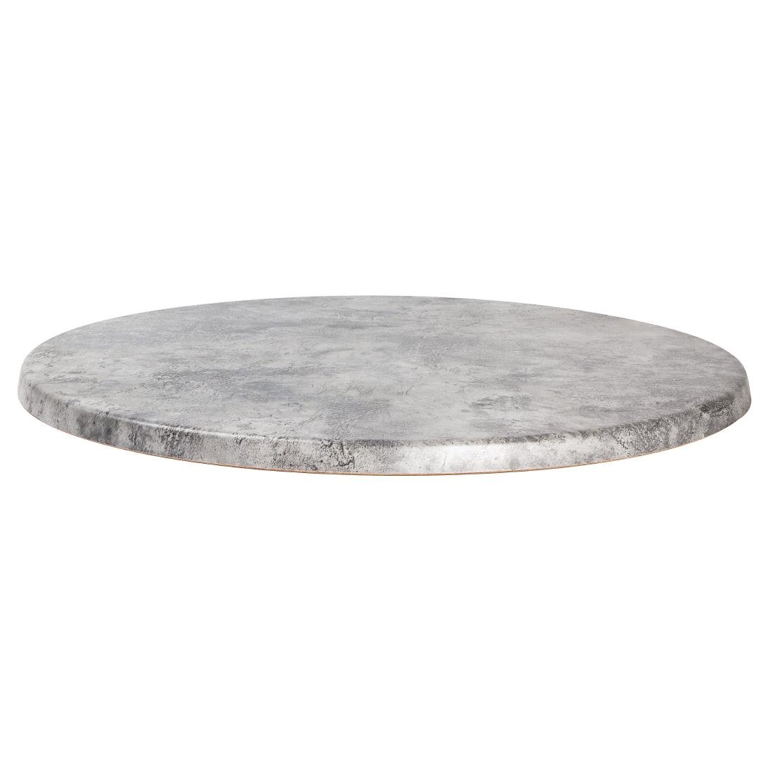 Werzalit Pre-Drilled Round Table Top Concrete 600mm