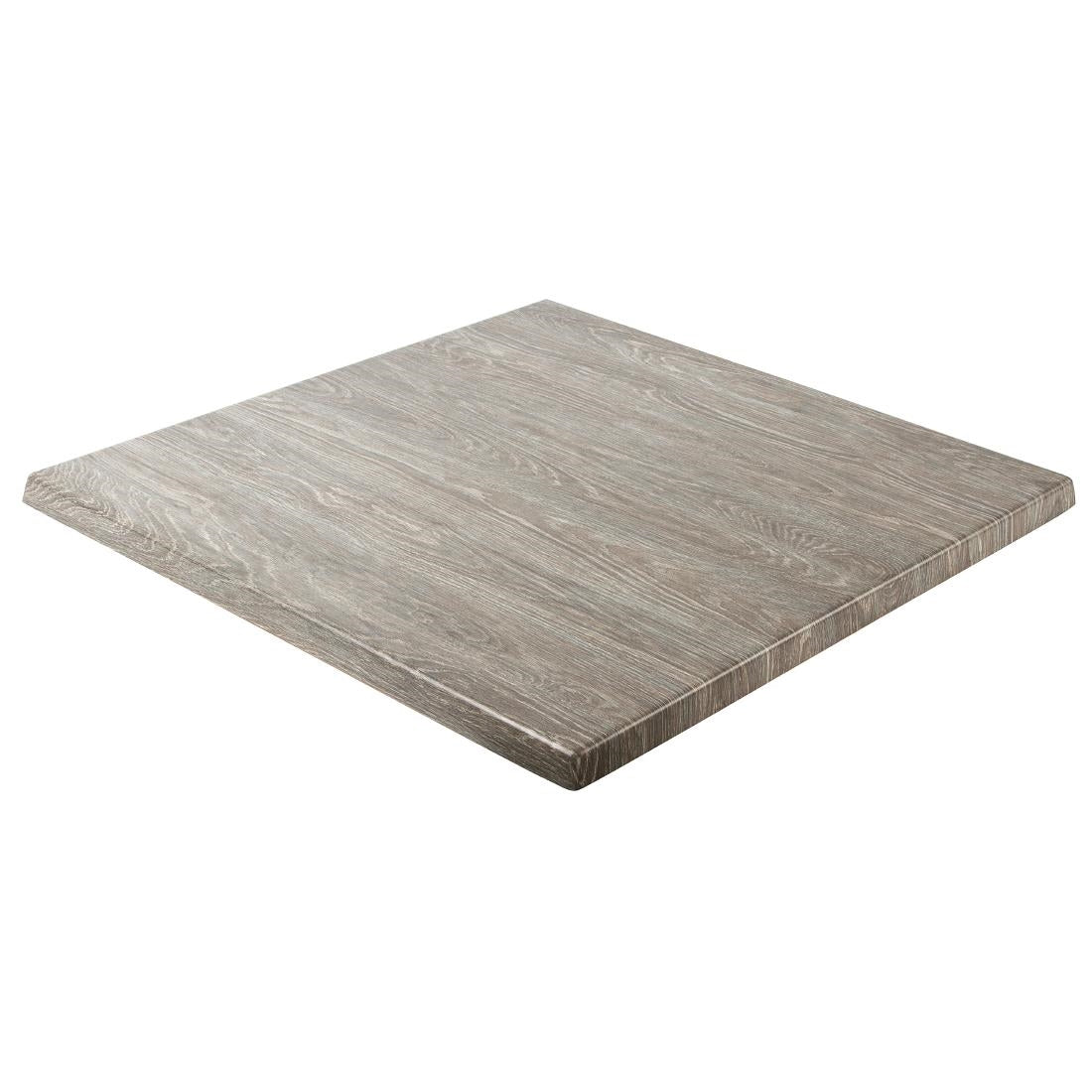 Werzalit Pre-drilled Square Table Top Limed Oak 600mm