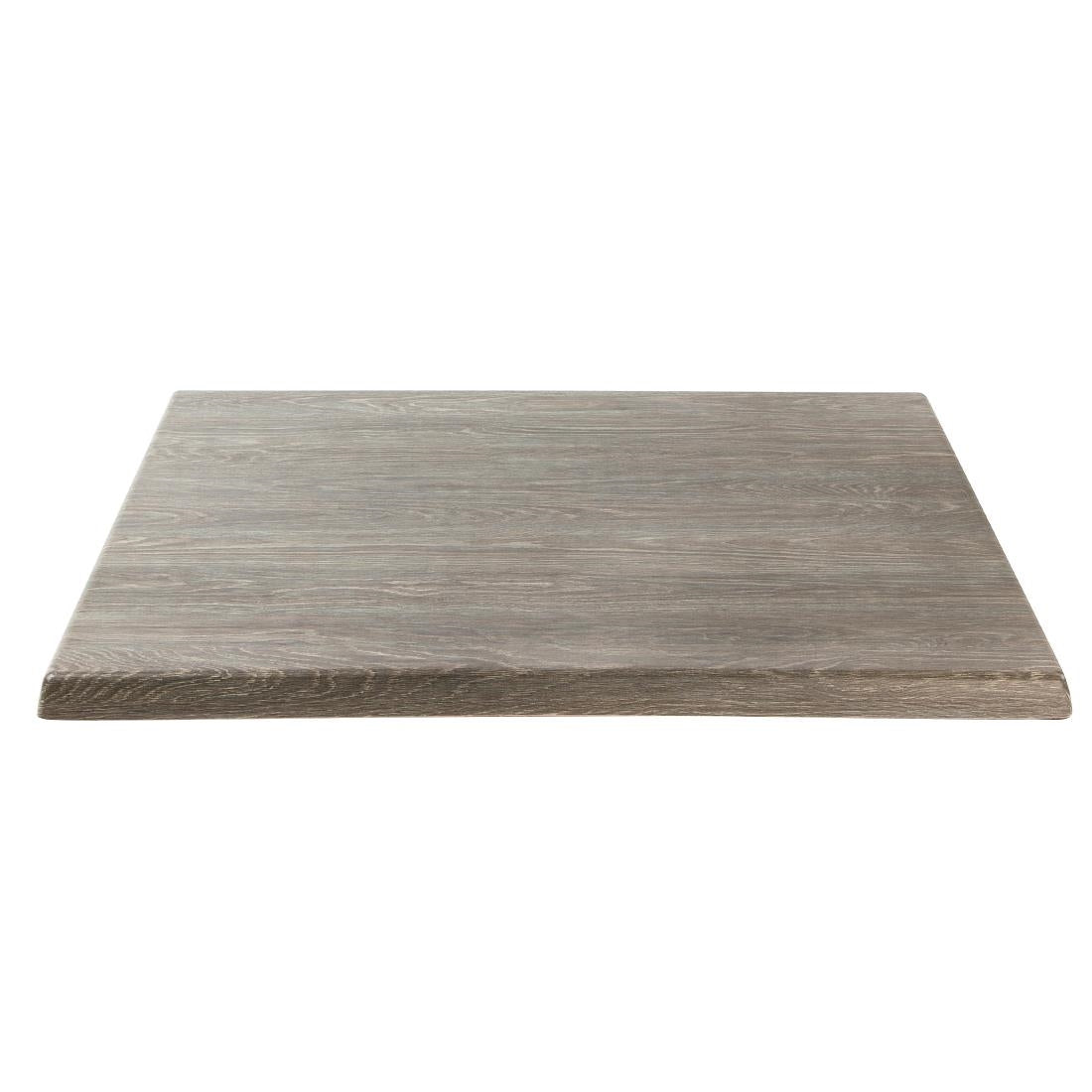Werzalit Pre-drilled Square Table Top Limed Oak 600mm