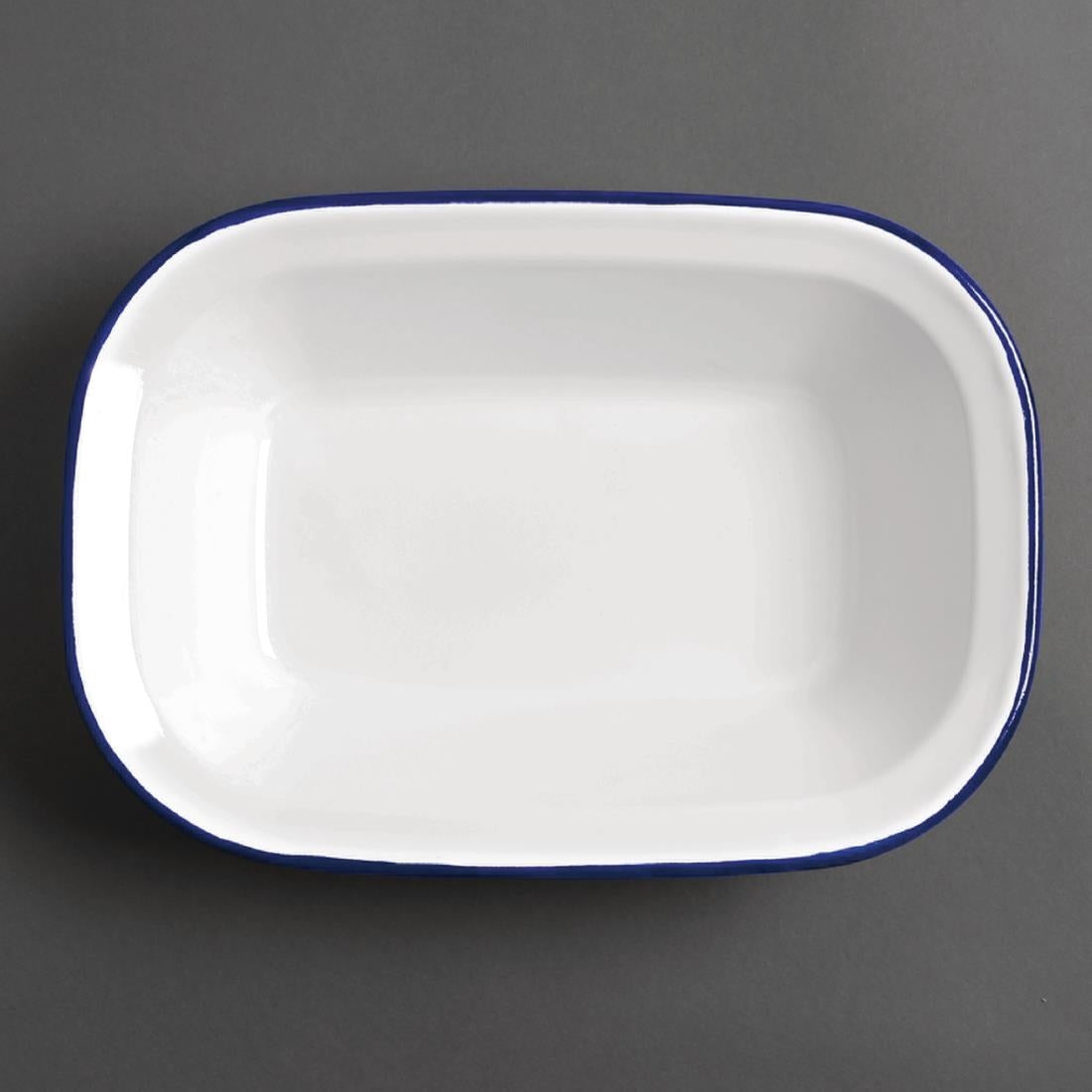 Olympia Enamel Rectangular Dishes 280x190mm (6 Pack)
