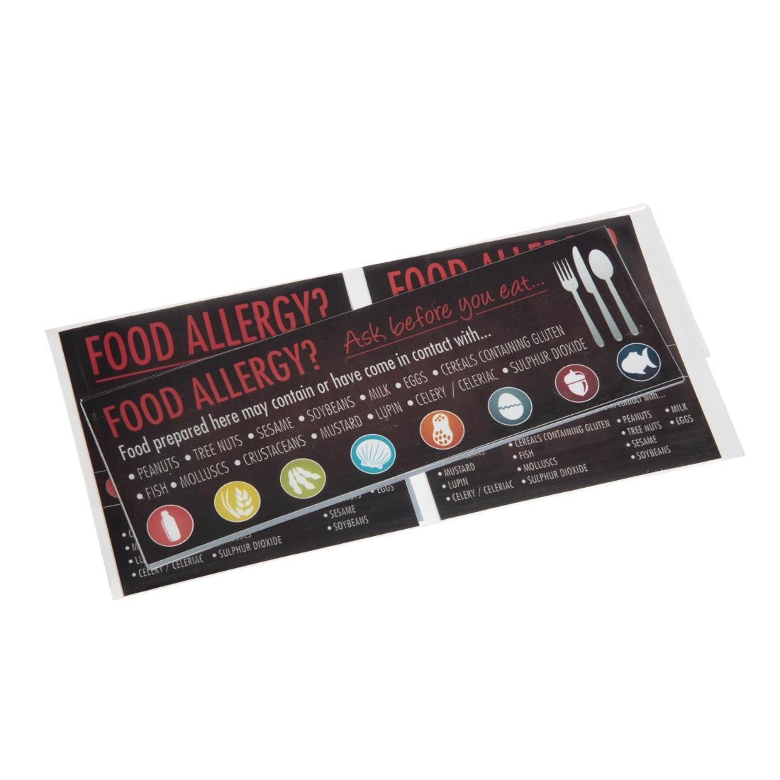 Food Allergen Window and Wall Stickers (8 Pack)