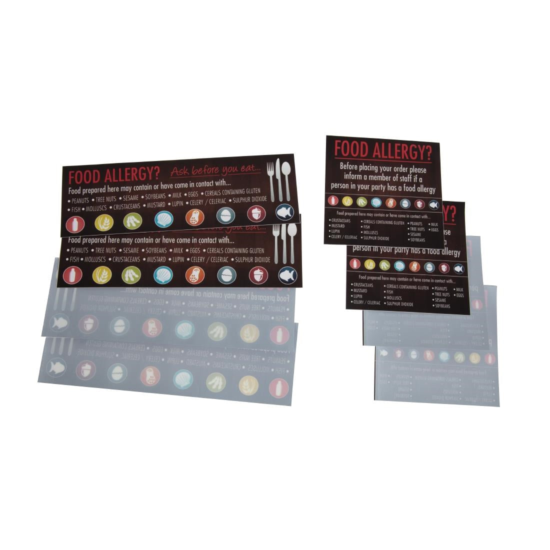 Food Allergen Window and Wall Stickers (8 Pack)