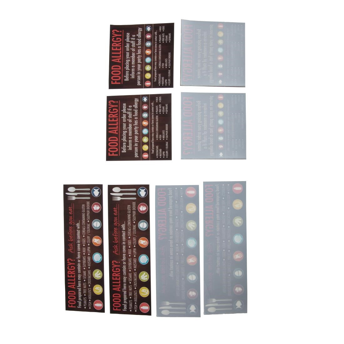 Food Allergen Window and Wall Stickers (8 Pack)