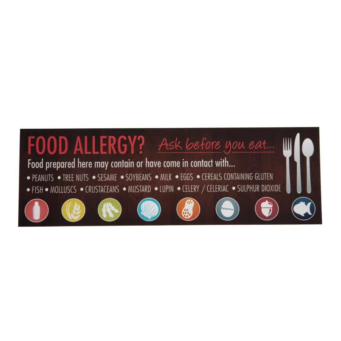 Food Allergen Window and Wall Stickers (8 Pack)