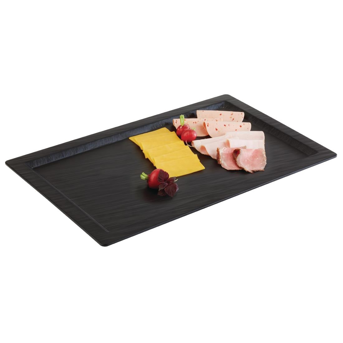 APS Slate Effect Melamine Tray with Rim GN 1/1