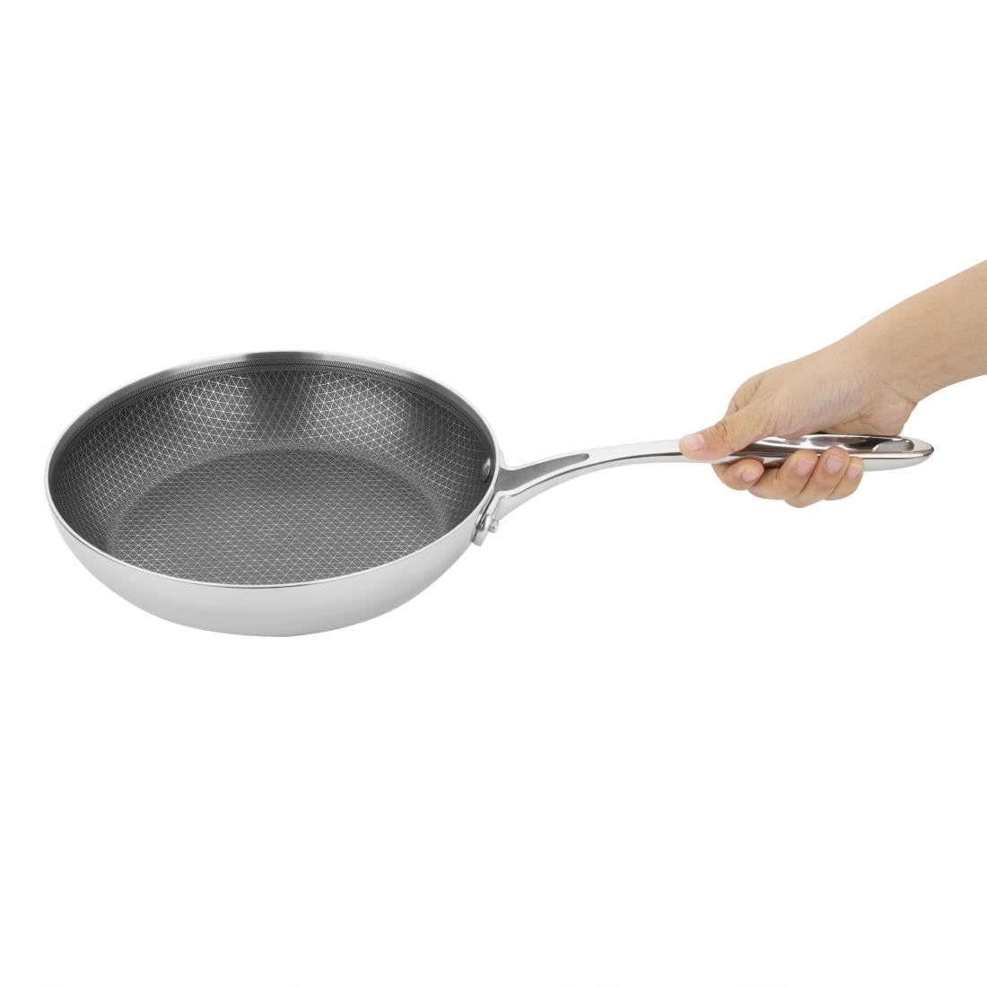 Vogue Tri-Shield Stainless Steel Frying Pan with Clad Coating 24cm