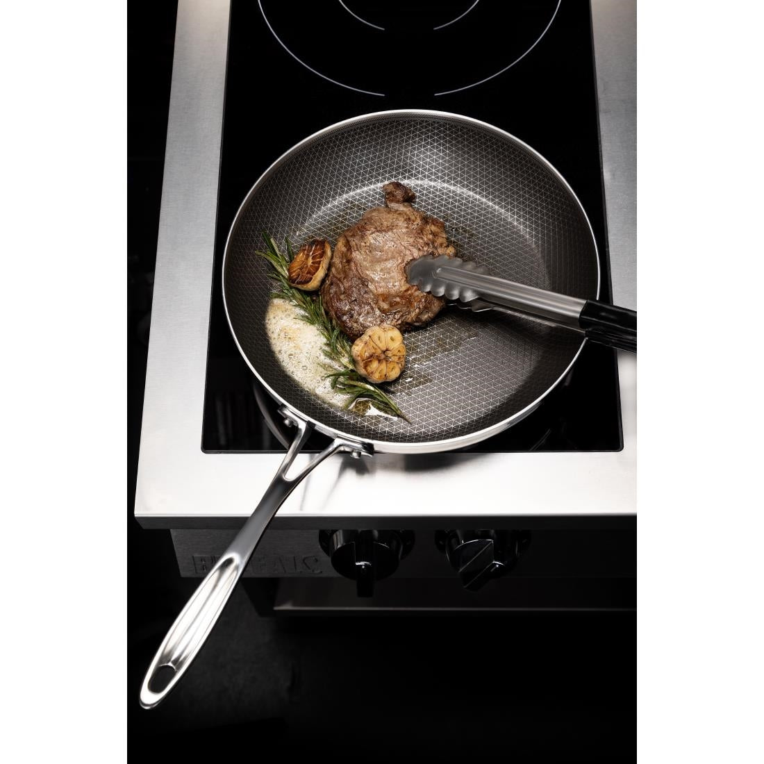 Vogue Tri-Shield Stainless Steel Frying Pan with Clad Coating 20cm