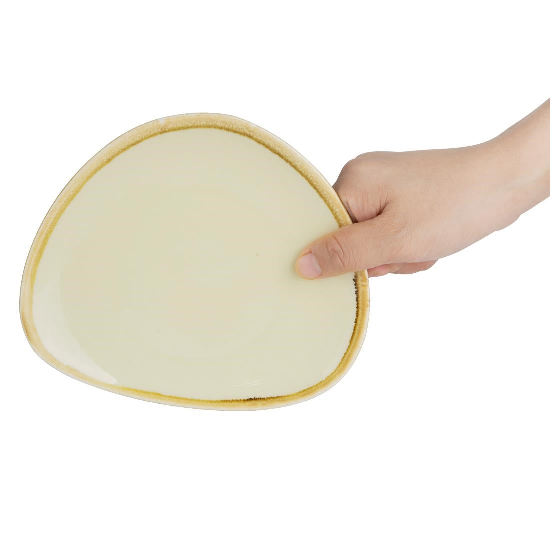 Olympia Kiln Triangular Side Plates Sandstone 165mm (6 Pack)