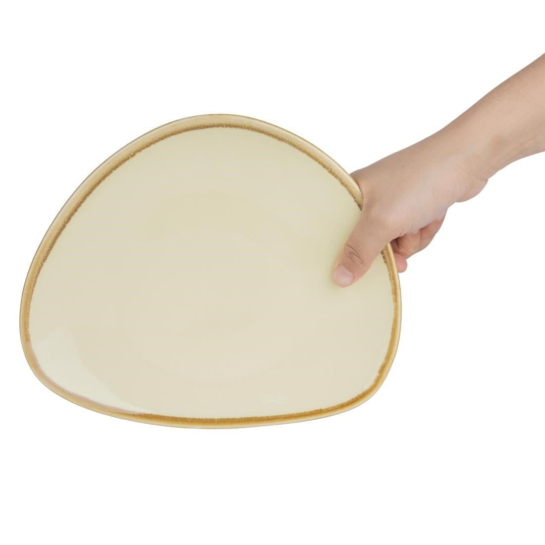 Olympia Kiln Triangular Plates Sandstone 230mm (6 Pack)