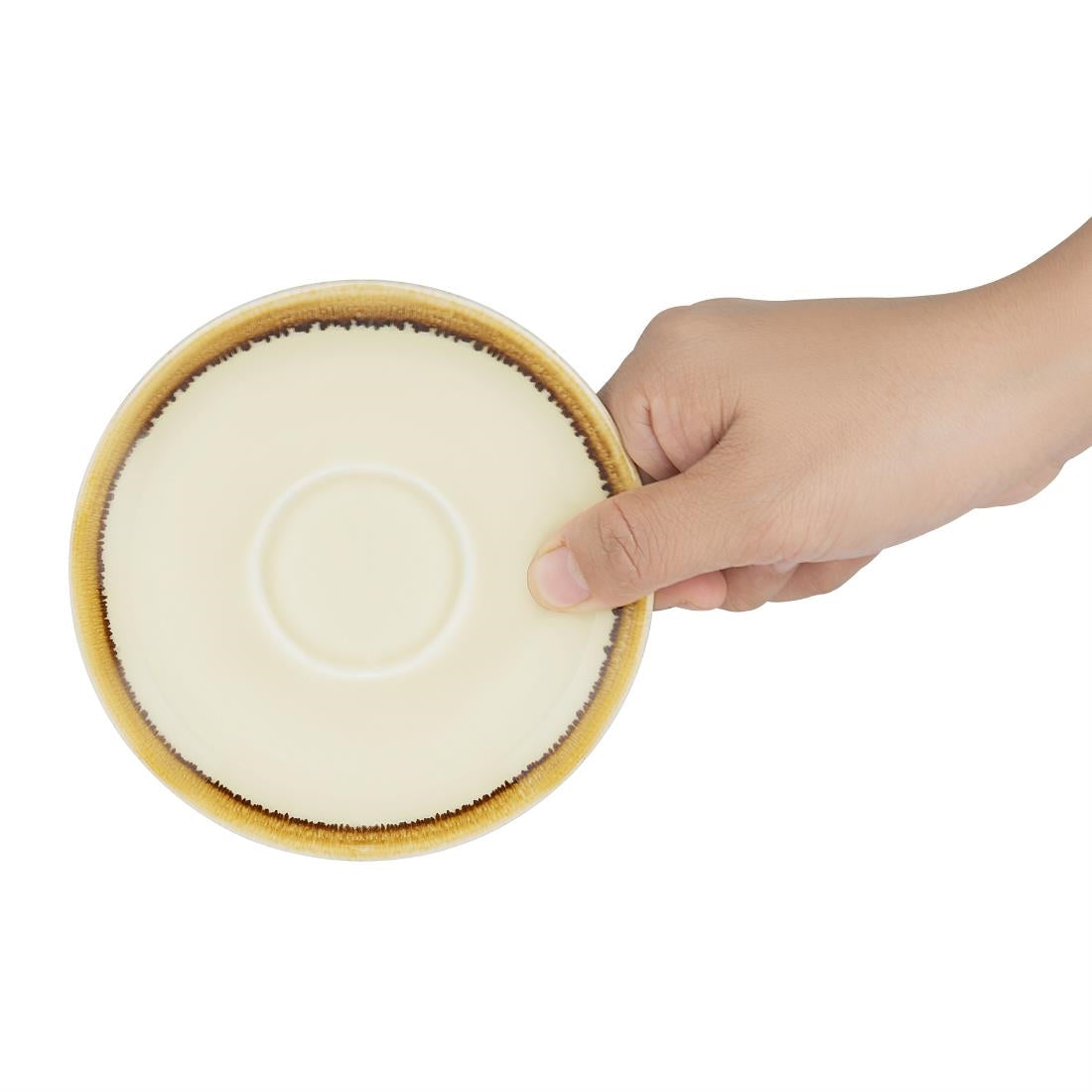 Olympia Kiln Espresso Saucers Sandstone 115mm (6 Pack)