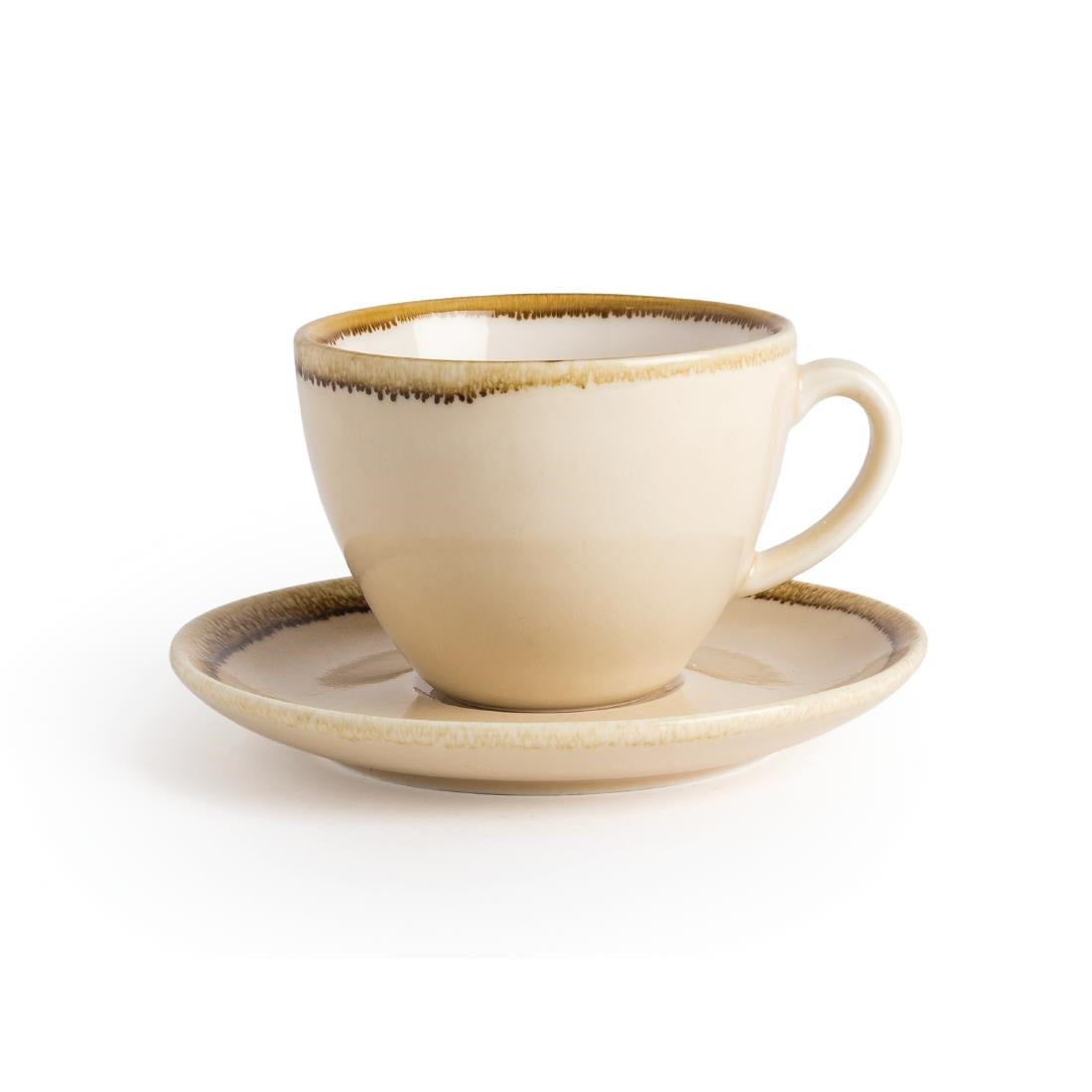 Olympia Kiln Cappuccino Saucers Sandstone 140mm (6 Pack)