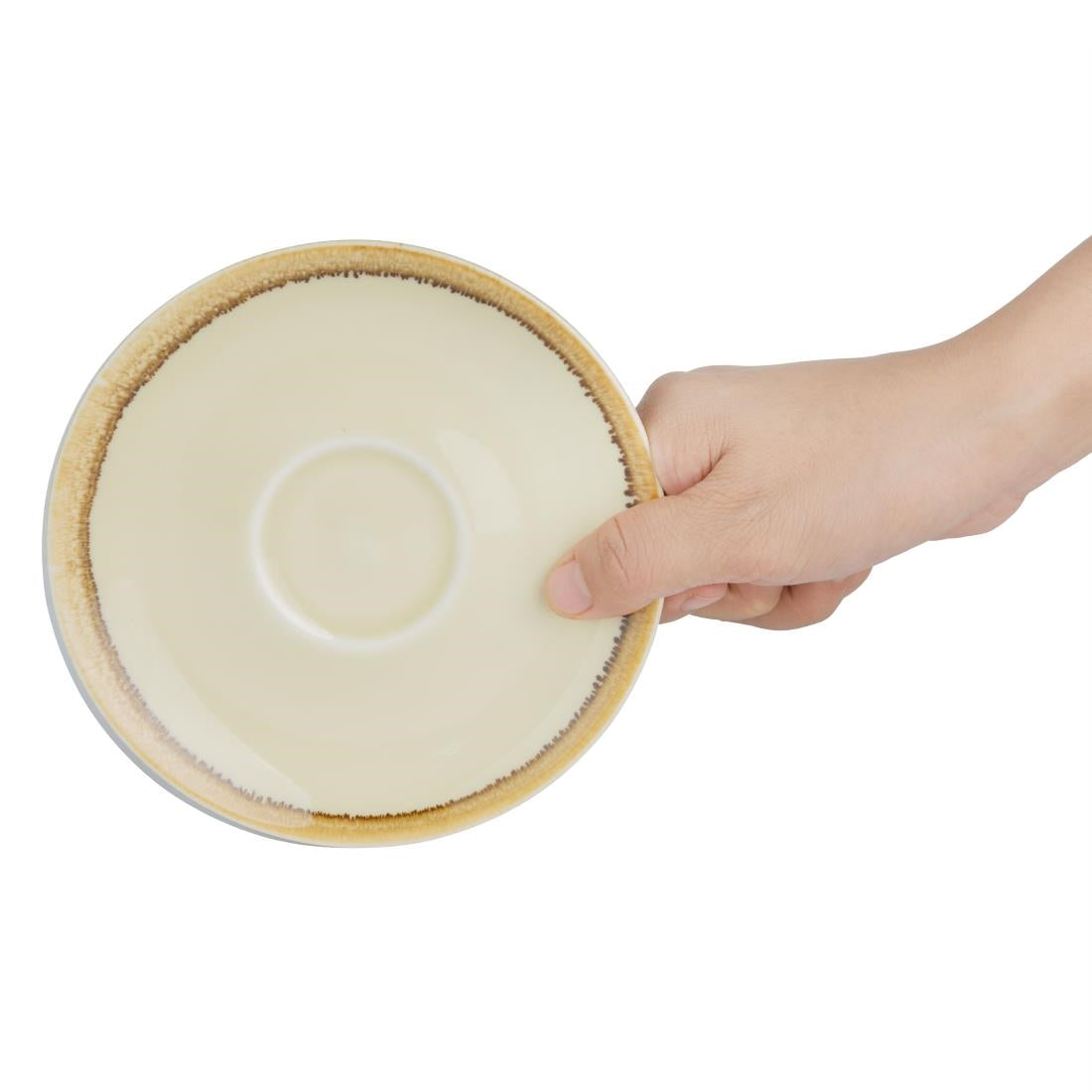 Olympia Kiln Cappuccino Saucers Sandstone 140mm (6 Pack)