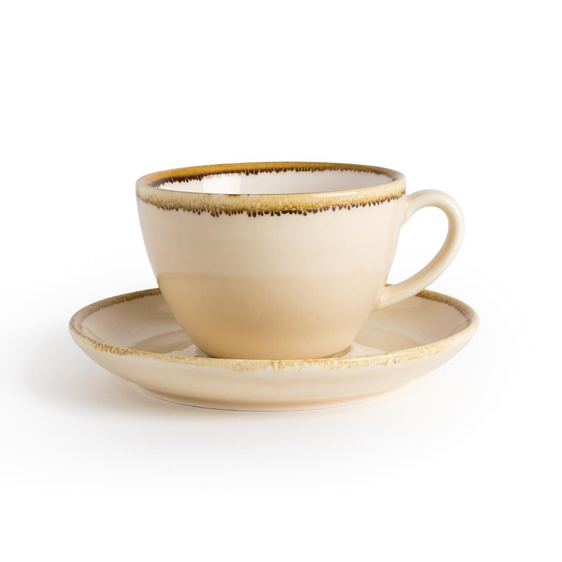 Olympia Kiln Cappuccino Saucers Sandstone 160mm (6 Pack)