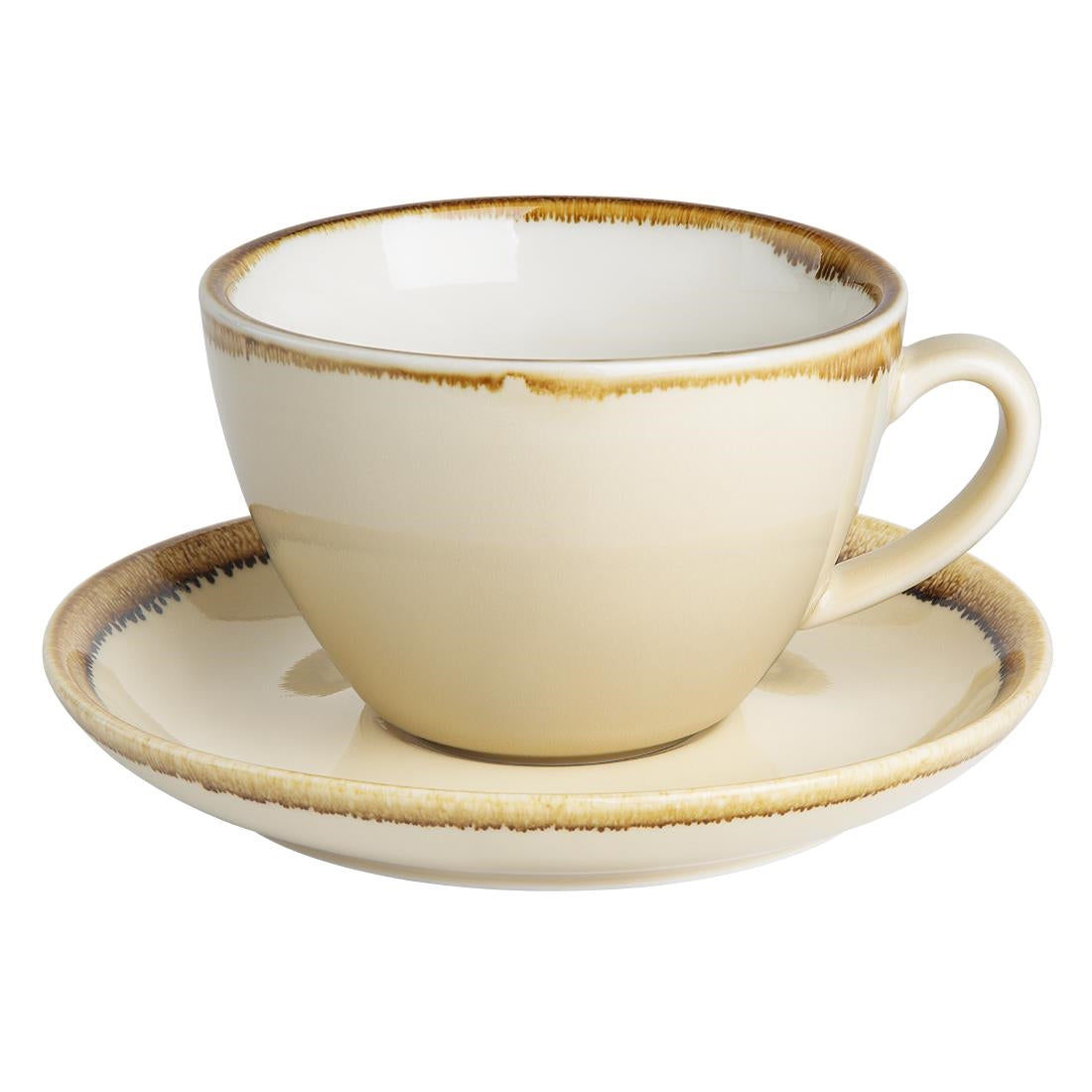 Olympia Kiln Cappuccino Cups Sandstone 340ml (6 Pack)