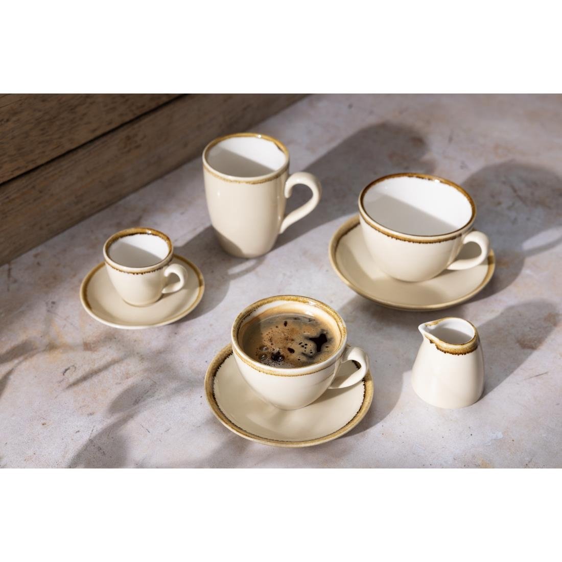 Olympia Kiln Cappuccino Saucers Sandstone 160mm (6 Pack)