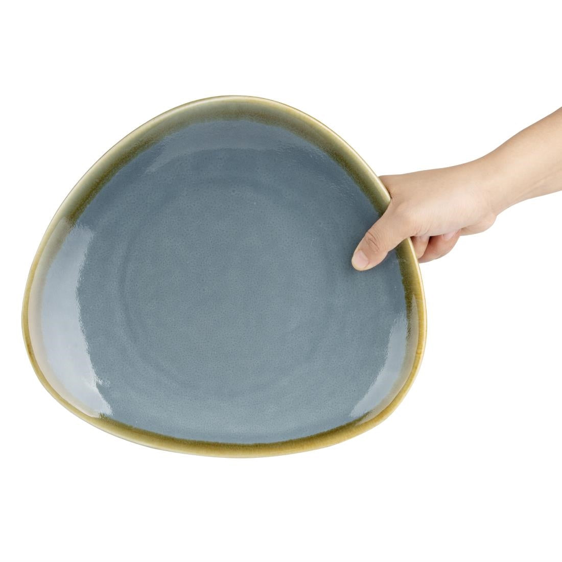 Olympia Kiln Triangular Plates Ocean 280mm (4 Pack)