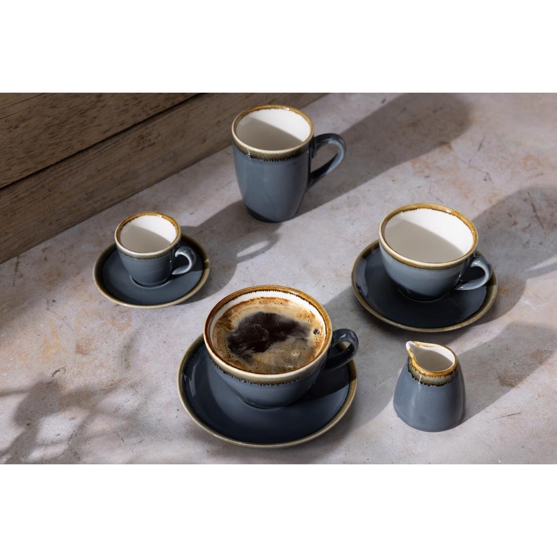 Olympia Kiln Cappuccino Saucers Ocean 160mm (6 Pack)