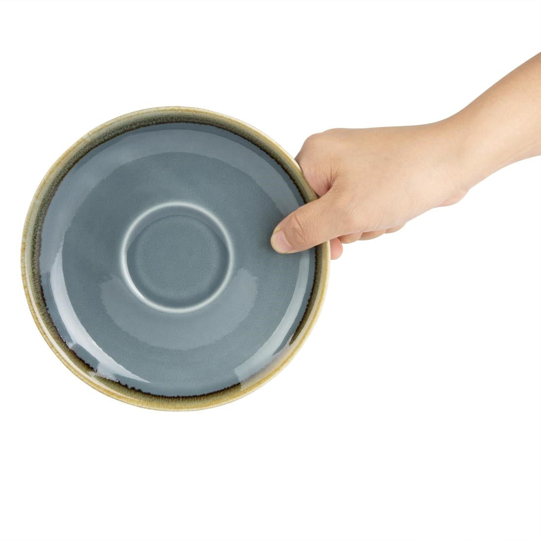 Olympia Kiln Cappuccino Saucers Ocean 160mm (6 Pack)