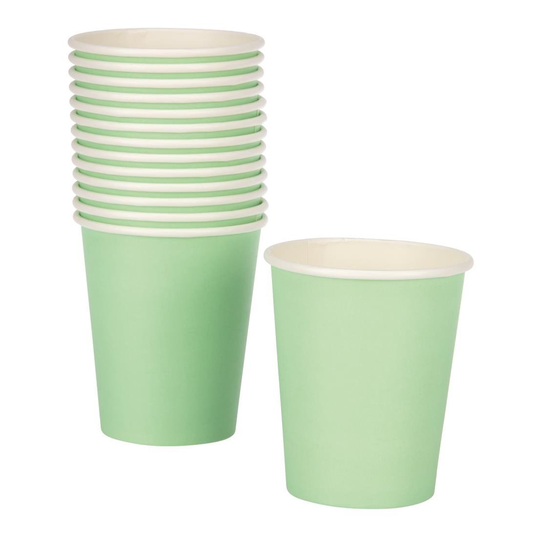 Fiesta Recyclable Coffee Cups Single Wall Turquoise 225ml / 8oz (50 Pack)